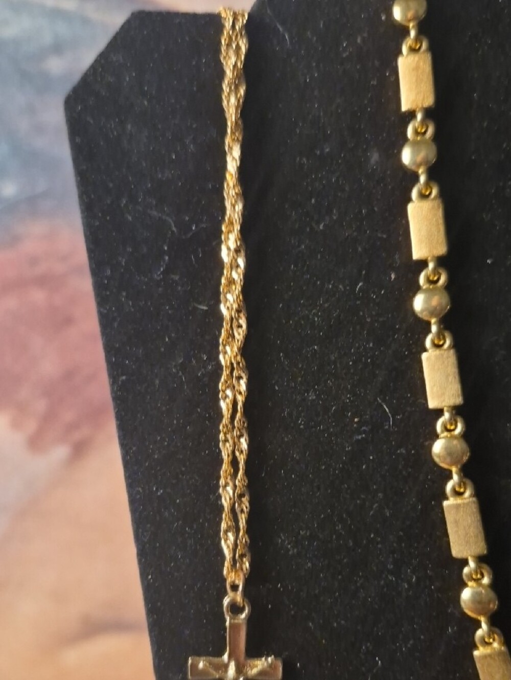 Gold Bead and Bar Necklace - Elegant Women's Jewelry - Picture 3 of 9